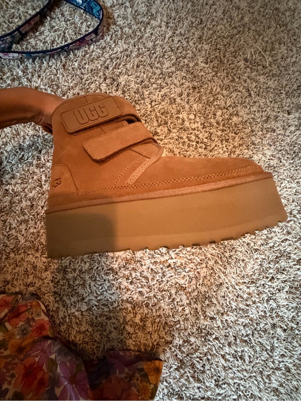 UGG Chestnut Brown Neumel platform booties